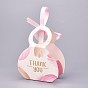 Handbag Shape Candy Packaging Box, Wedding Party Gift Box, with Ribbon, Boxes, Word Pattern