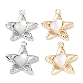 Brass Pendants, with Shell, Star Charm