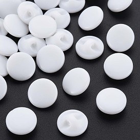 1-Hole Resin Buttons, Flat Round