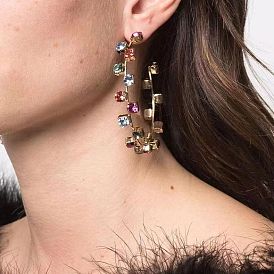 Alloy Inlaid Diamond Water Drill Ear Cuff Earrings - European and American Style