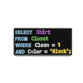 Black Alloy Brooches, Enamel Pins for Clothes Backpack, Word
