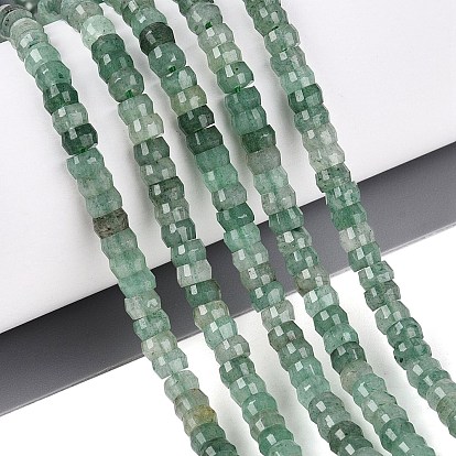 Natural Aventurine Beads Strands, Rondelle, Faceted