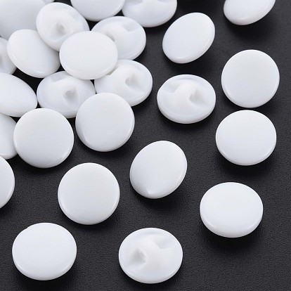 1-Hole Resin Buttons, Flat Round