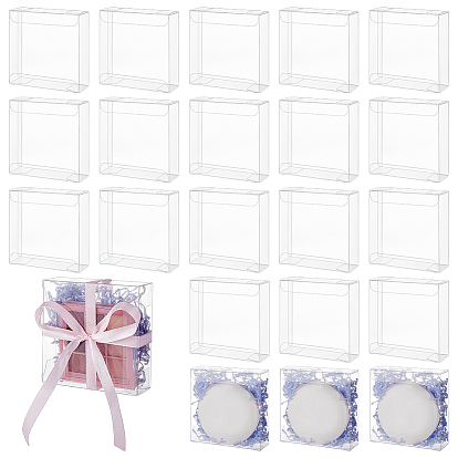 50шт. квадратных подарочных коробок для хранения из ПВХ, подарочный упаковочный футляр