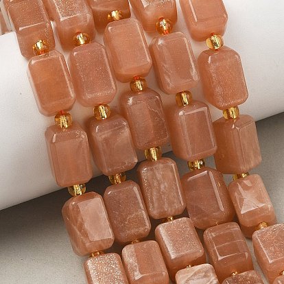 Натуральный Sunstone бисер пряди, с бисером, кубоид