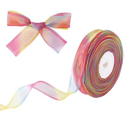 Лентой из органзы, для подарочной упаковки