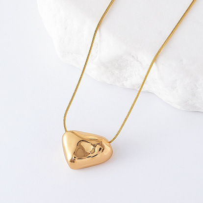 3 шт. минималистичные европейские ожерелья из нержавеющей стали с нерегулярной полировкой в форме сердца для женщин