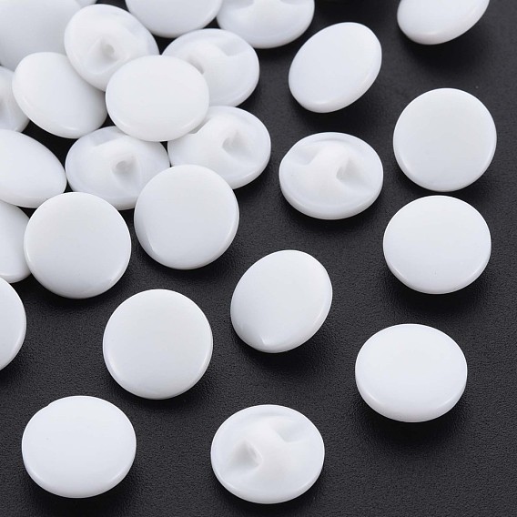 1-Hole Resin Buttons, Flat Round
