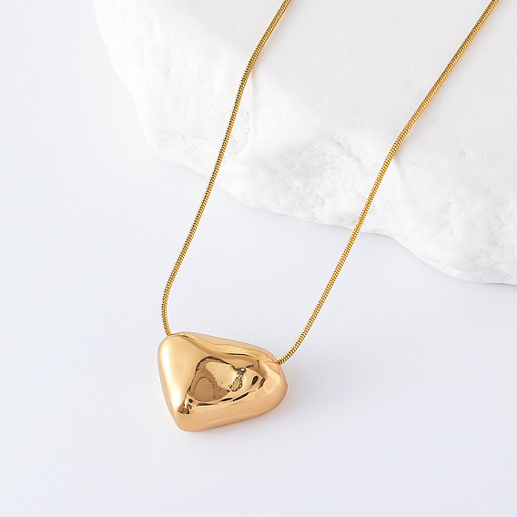 3 шт. минималистичные европейские ожерелья из нержавеющей стали с нерегулярной полировкой в форме сердца для женщин