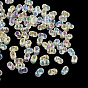 Czech Glass Seed Beads, Peanut, Farfalle Butterfly Beads, AB Color