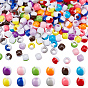 600шт 12 цвета непрозрачные бусины из смолы, бусины с большим отверстием, круглые, два тона