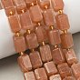 Натуральный Sunstone бисер пряди, с бисером, кубоид
