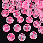 Transparent Acrylic Beads, Frosted, Flat Round with Random Letter