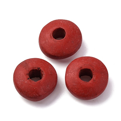 Cinnabar Beads, Carved Lacquerware, Rondelle