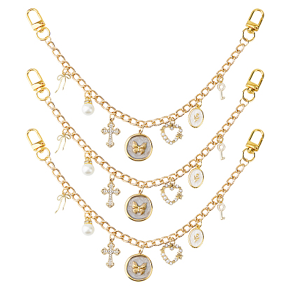 3 подвеска в виде банта из сплава и латунного микрофибриллированного кубического циркония 304 декоративные цепочки для сумок из нержавеющей стали