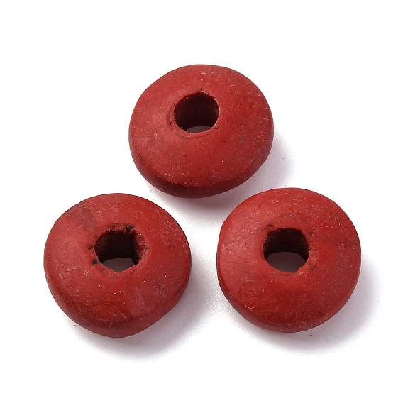 Cinnabar Beads, Carved Lacquerware, Rondelle