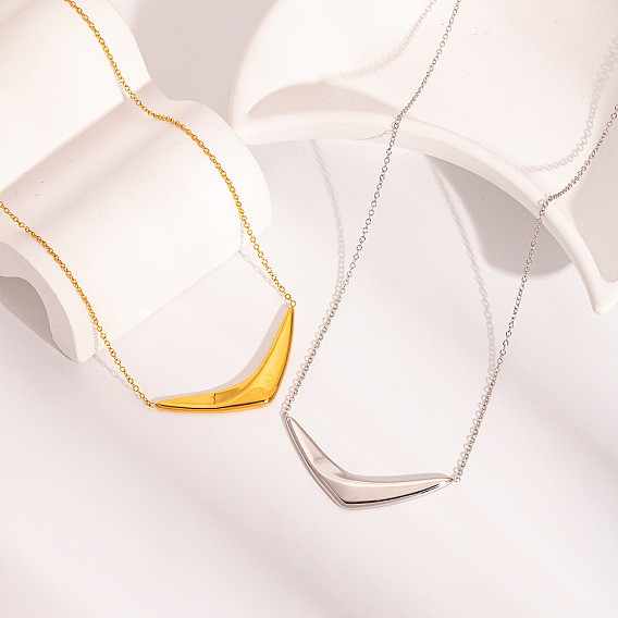 304 ожерелья из нержавеющей стали с подвеской в форме буквы V для женщин