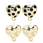 Аксессуары для сережек-гвоздиков из эмали и золотого сплава, сердце