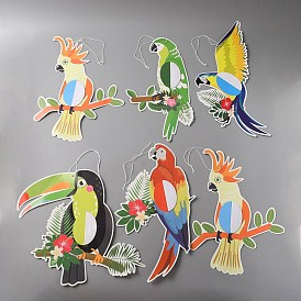 Paper Pendant Decorations, Tropical Bird Hanging Ornament, Party Decoration, Parrot