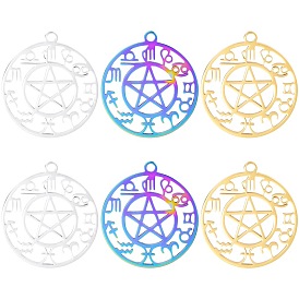 Twelve constellation hours colorful steel color stainless steel pendant pendant earrings necklace diy jewelry accessories