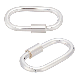 2 шт. 925 застежки-карабины из стерлингового серебра, овальные