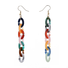 Серьги-подвески из акрила, с золотыми латунь серьги крючки, овальные