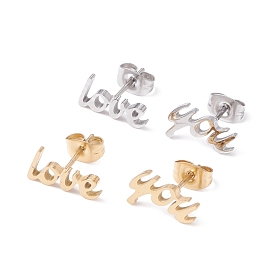 Word Love 304 Stainless Steel Stud Earrings for Women