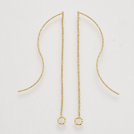 Conclusions de boucle d'oreille de chaîne en laiton, avec boucle, fils d'oreille, sans nickel