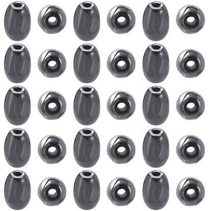 100шт. немагнитные синтетические гематитовые бусины, овальные