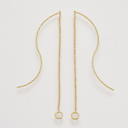 Conclusions de boucle d'oreille de chaîne en laiton, avec boucle, fils d'oreille, sans nickel