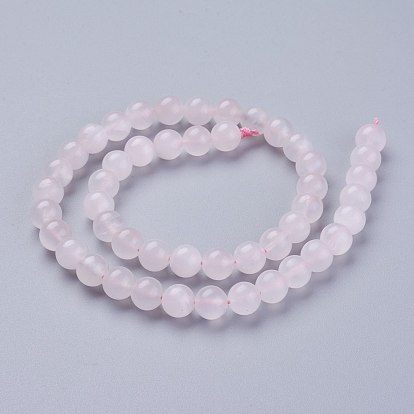 Brins de perles de calcite rose naturel, ronde