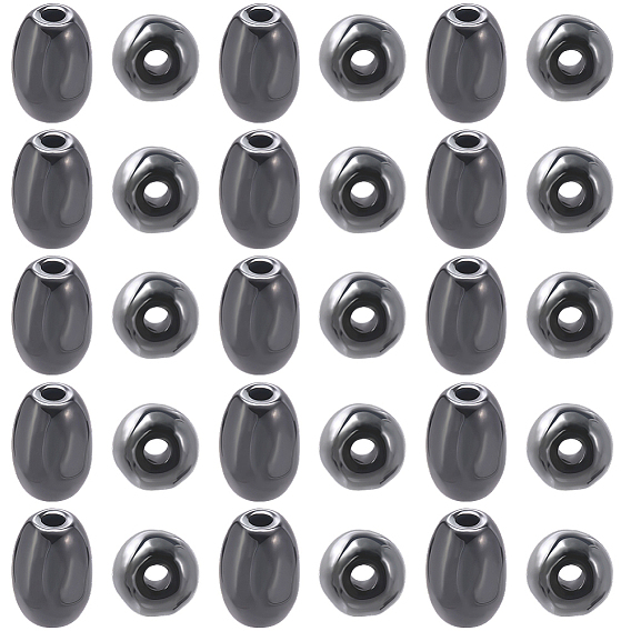 100шт. немагнитные синтетические гематитовые бусины, овальные