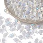Гальванические прозрачные стеклянные граненые бусины-капли, сверху просверленные бусы, с покрытием AB цвета