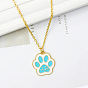 Colorful Smiling Cat Paw Pendant Necklace - Fashionable and Cute Jewelry for Best Friends