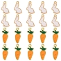 20Pcs 2 Style Alloy Enamel Pendants, Cadmium Free & Lead Free, Light Gold, Rabbit & Carrot