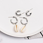 Geometric Seashell Earrings - Fashionable Shell Ear Drops for Women