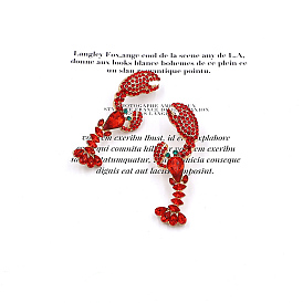 Серьги сплава горный хрусталь, креветка