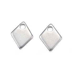 304 Stainless Steel Charms, Rhombus Charm