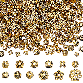 360 шт. 12 стили наборы колпачков для бусин из сплава, цветок