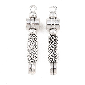 Подвески из сплава в тибетском стиле, прямоугольник с цветочными звеньями