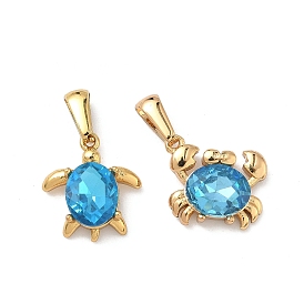 304 подвески из нержавеющей стали и стекла, золотые, граненые