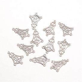 316 компоненты люстр из хирургической нержавеющей стали, цветок, 20x13x0.8 мм, отверстие : 1 мм