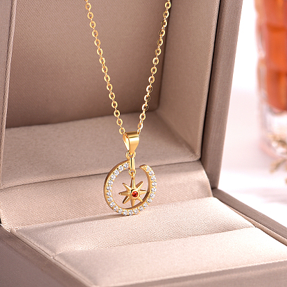 925 Sterling Silver Micro Pave Clear Cubic Zirconia Star Pendant Necklaces for Women Jewelry Gift