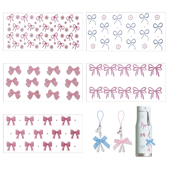 Пластиковые наклейки с изображением питомца в виде банта, с мобильными ремнями из полиэстера, сплава и акрила