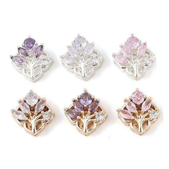 Латунные микро проложить кубического циркония бусы, древо жизни, без свинца и без кадмия, долговечный