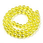 Electroplate Transparent Glass Beads Strands, AB Color Plated, Round