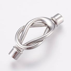 304 Stainless Steel Magnetic Clasps with Glue-in Ends, Smooth Surface