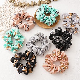 Polyester Dog Pattern Hair Ties for Women Girls