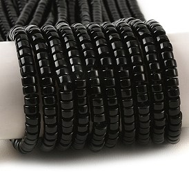 Natural Obsidian Beads Strands, Disc, Heishi Beads