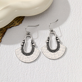 Серьги-подвески в стиле бохо из искусственной кожи с веером